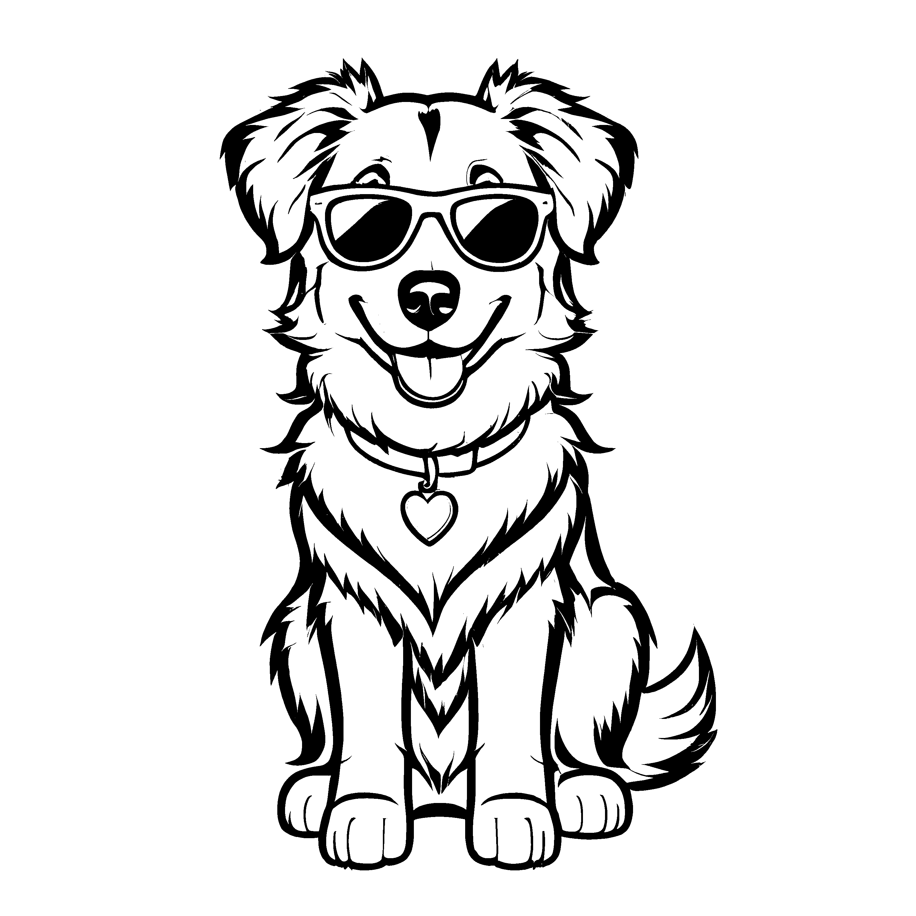 Lustige Australian Shepherds-Malvorlage für Kinder