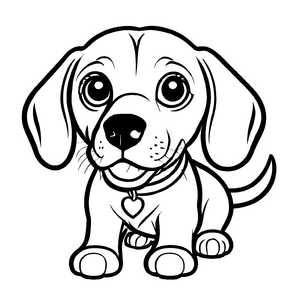 Verspieltes Beagle-Bastelmotiv zum Basteln und Malen