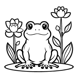 Interessante Kröten-Ausmalvorlage für kleine Künstler
