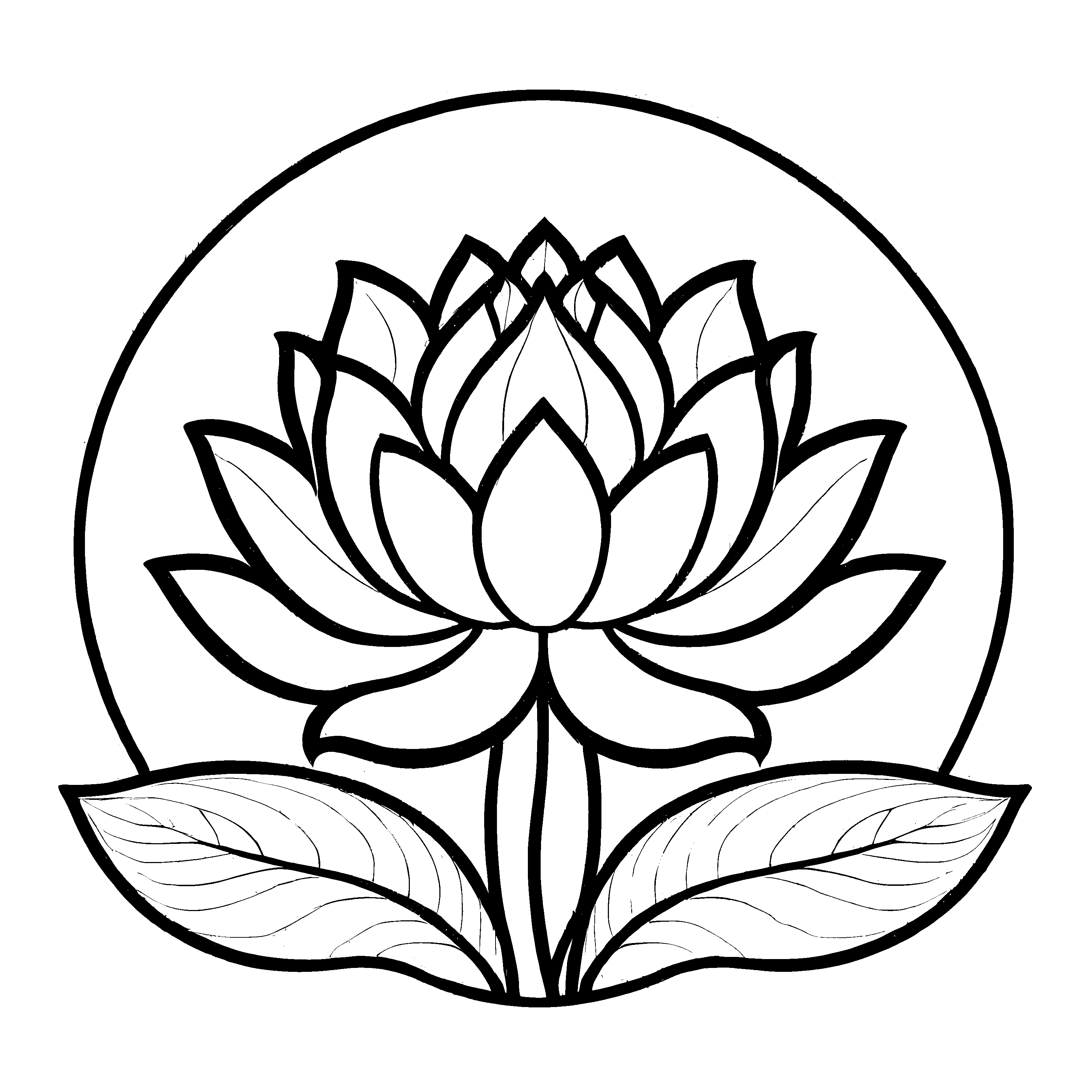 Märchenhafte Lotusblüten-Ausmalvorlage zum kreativen Zeitvertreib