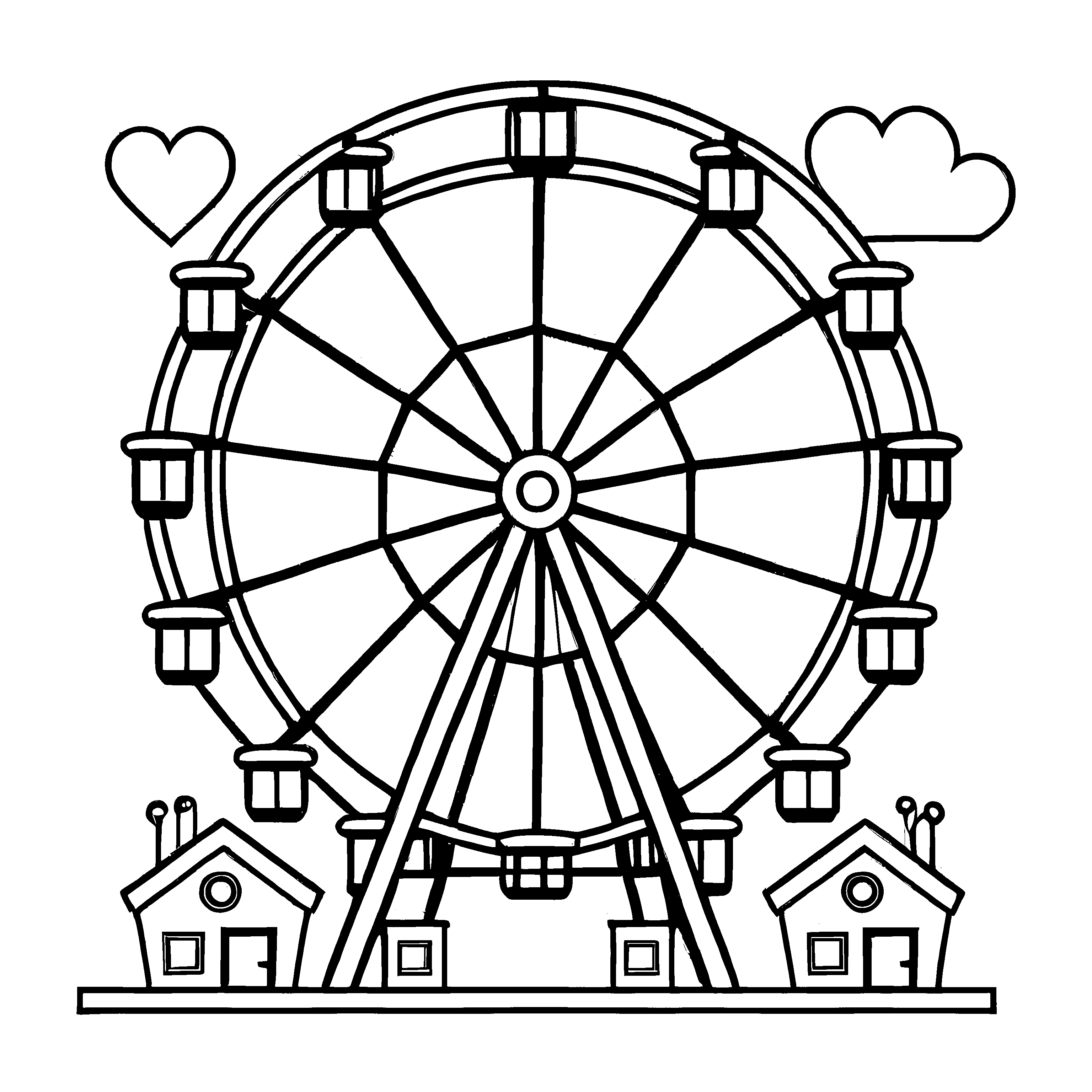 Magisches Kirmes-Ausmalbild zum künstlerischen Entfalten