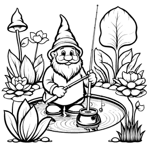 Spannendes Gartenzwerge-Malbild für bunte Malfreude