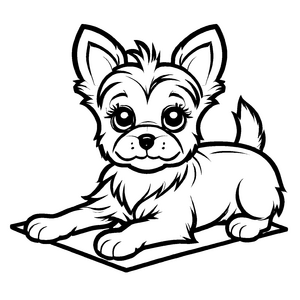 Zauberhafte Yorckshire Terrier-Malvorlage zum Entdecken und Gestalten