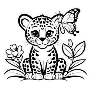 Einzigartige Jaguare-Malvorlage für kleine Künstler