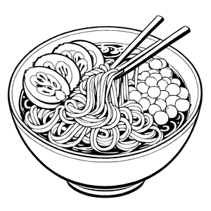 Faszinierendes Ramen-Malbild für Kinder