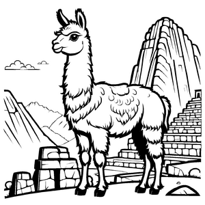 Besonderes Lamas-Malbild für Groß und Klein