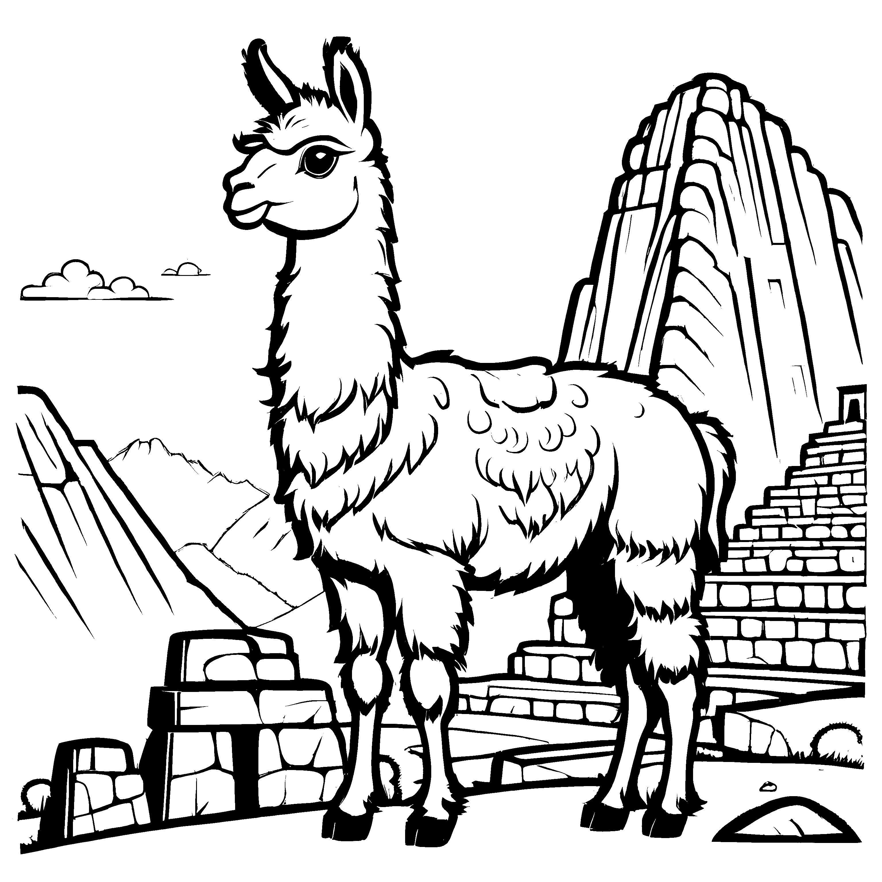 Besonderes Lamas-Malbild für Groß und Klein
