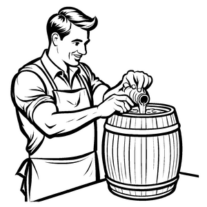 Fröhliche Barkeeper-Ausmalvorlage für kreative Kids