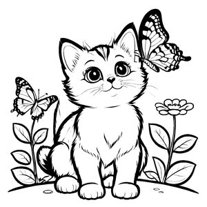 Kreative Kitten-Ausmalvorlage zum Ausmalen