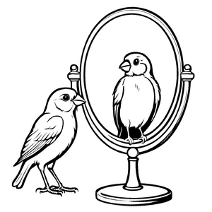 Einzigartiges Kanarienvögel-Ausmalbild zum kreativen Gestalten