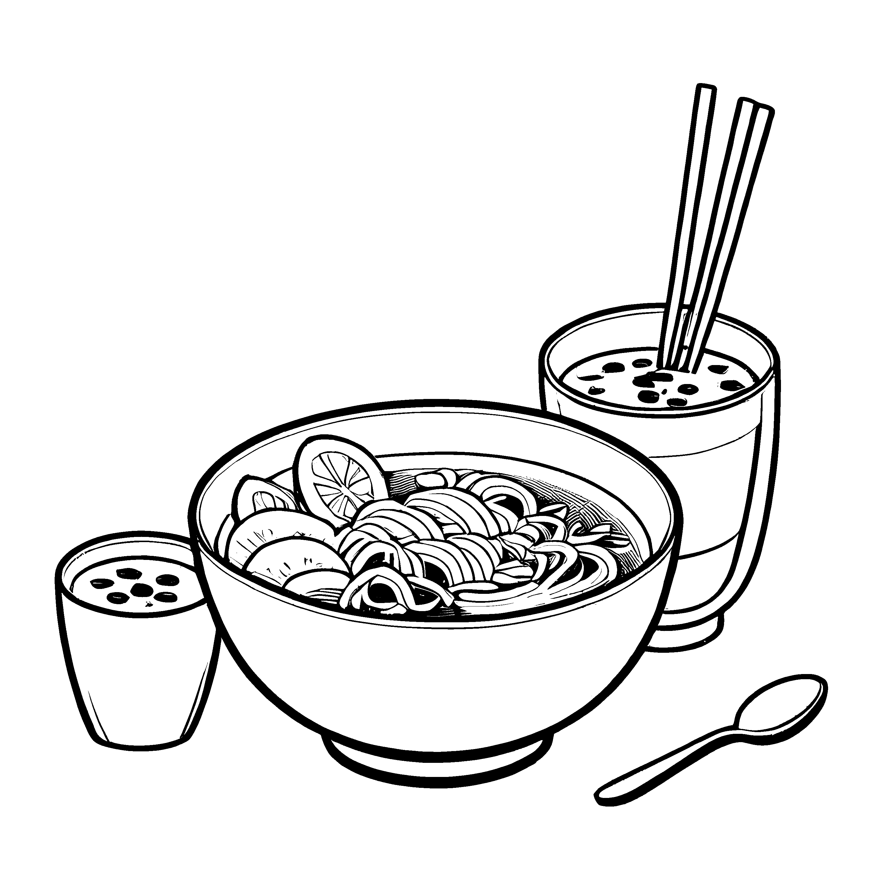 Einfache Ramen-Ausmalvorlage zum kreativen Zeitvertreib