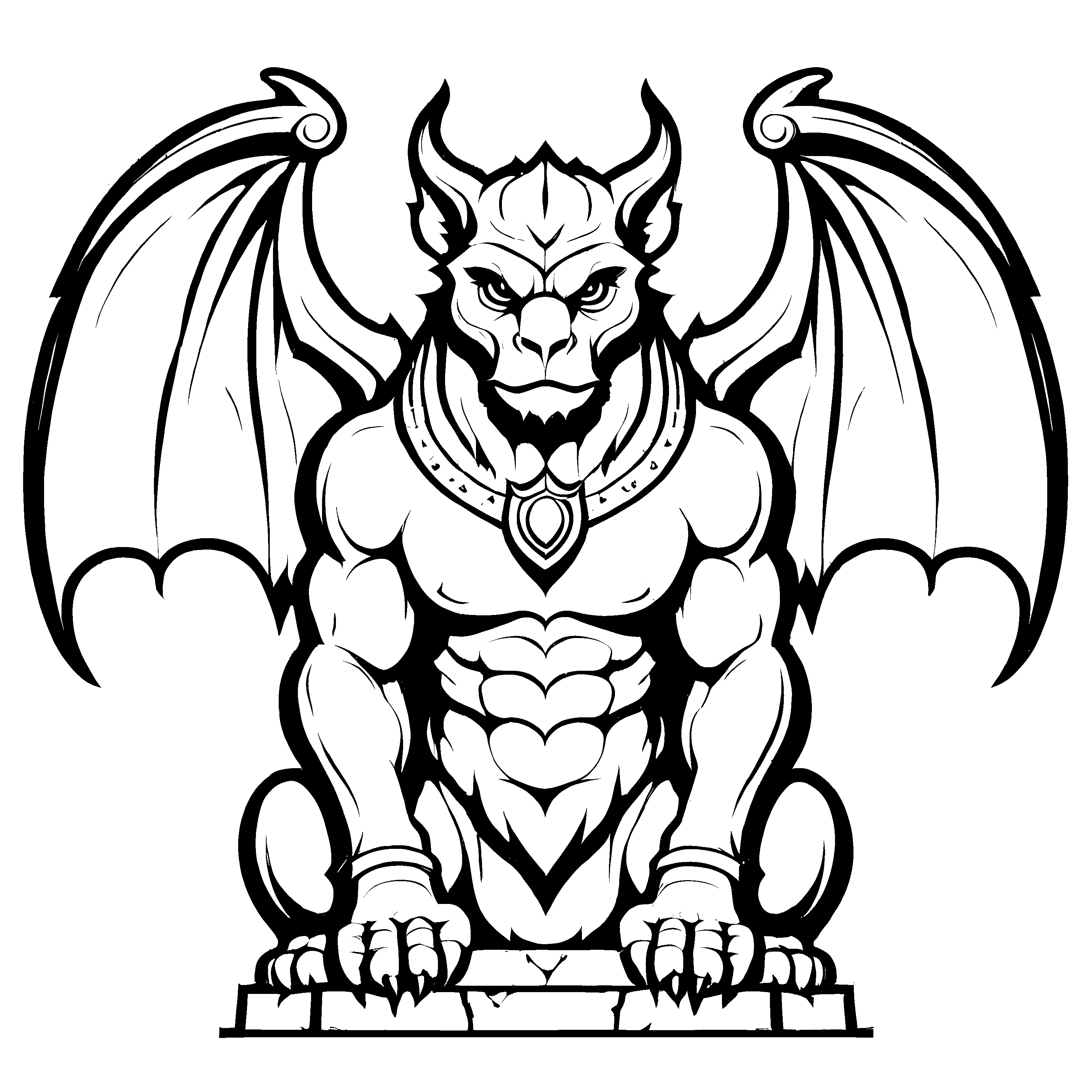 Besondere Gargoyles-Ausmalvorlage für kreative Kids