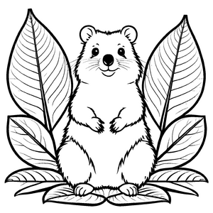 Kreatives Quokkas-Malbild zum kreativen Gestalten
