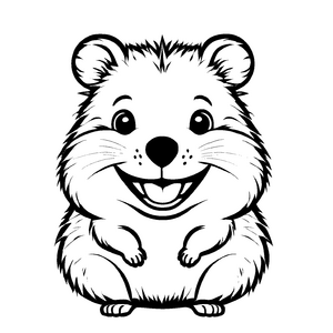 Kreatives Quokkas-Bastelmotiv zum Basteln und Malen