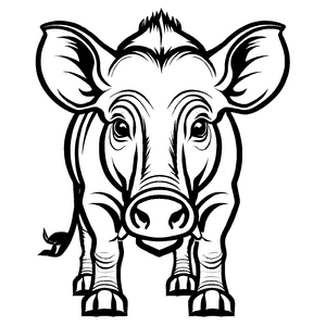 Fröhliches Warzenschweine-Bastelmotiv zum Basteln und Malen