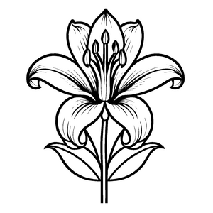 Süße Lilien-Ausmalvorlage für kleine Künstler