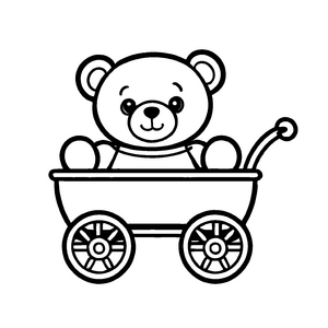 Liebevolles Teddybären-Ausmalbild für Kinder