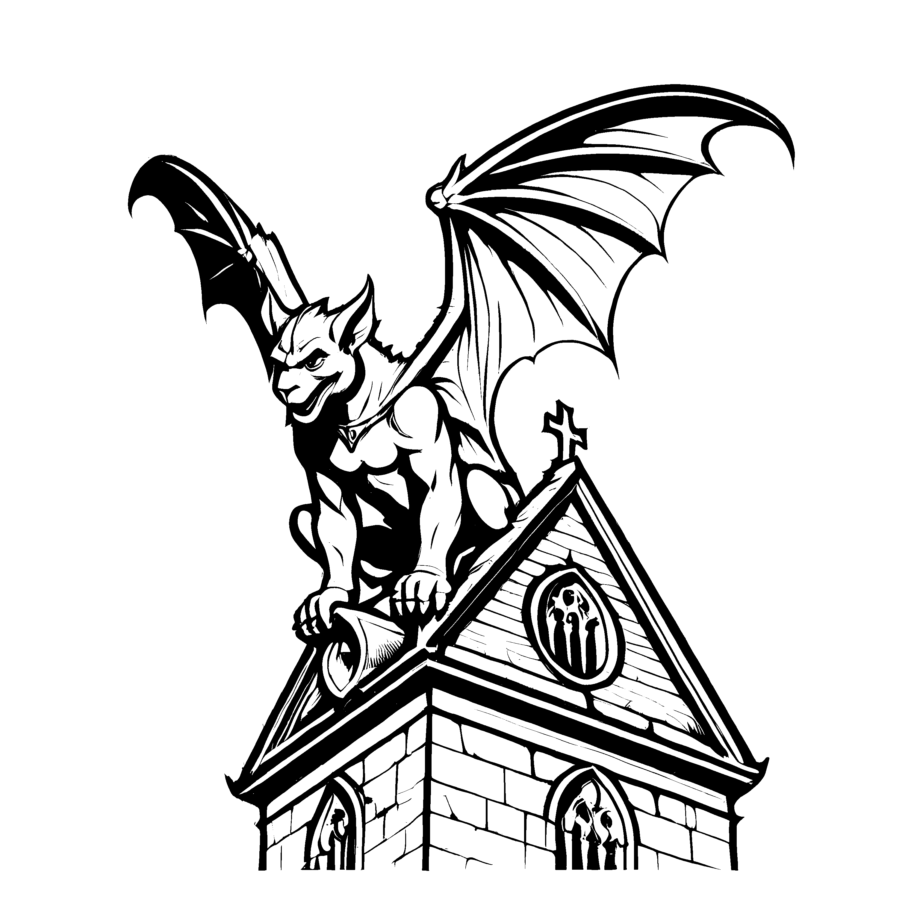Liebevolles Gargoyles-Malbild zum kreativen Gestalten