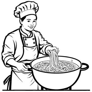 Bezauberndes Ramen-Ausmalbild für Kinder