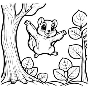 Kreatives Flughörnchen-Bastelmotiv für kleine Künstler