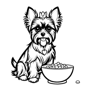 Lustige Yorckshire Terrier-Ausmalvorlage für kleine Künstler