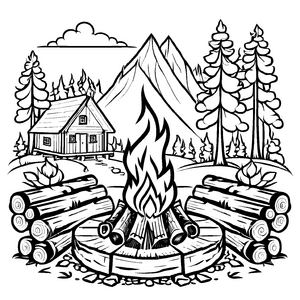 Zauberhaftes Lagerfeuer-Bastelmotiv für Groß und Klein