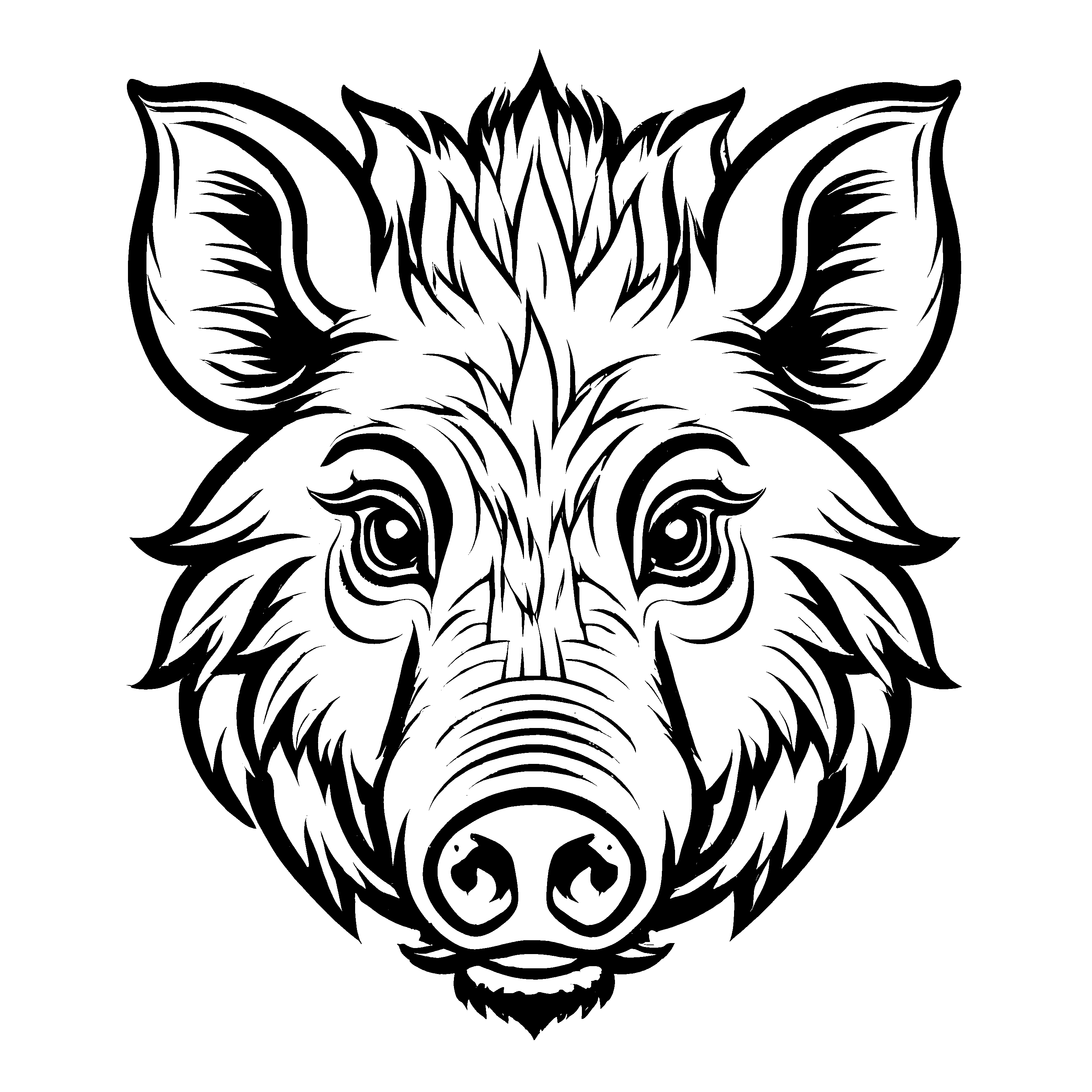 Wunderbare Wildschweine-Ausmalvorlage für die ganze Familie