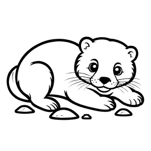 Einzigartiges Otter-Ausmalbild für den Bastelspaß