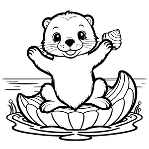 Bezauberndes Otter-Ausmalbild für Kinder