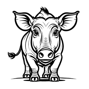 Aufregendes Warzenschweine-Ausmalbild zum künstlerischen Entfalten