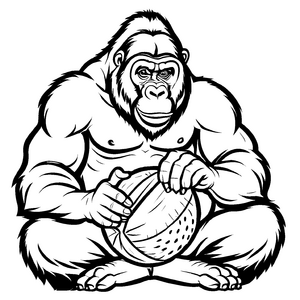 Einzigartiges Gorillas-Ausmalbild für die ganze Familie