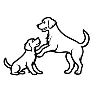 Fantastisches Golden Retriever-Ausmalbild für kreative Momente