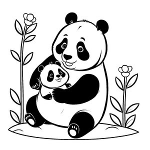 Märchenhaftes Pandabären-Malbild zum Entdecken und Gestalten