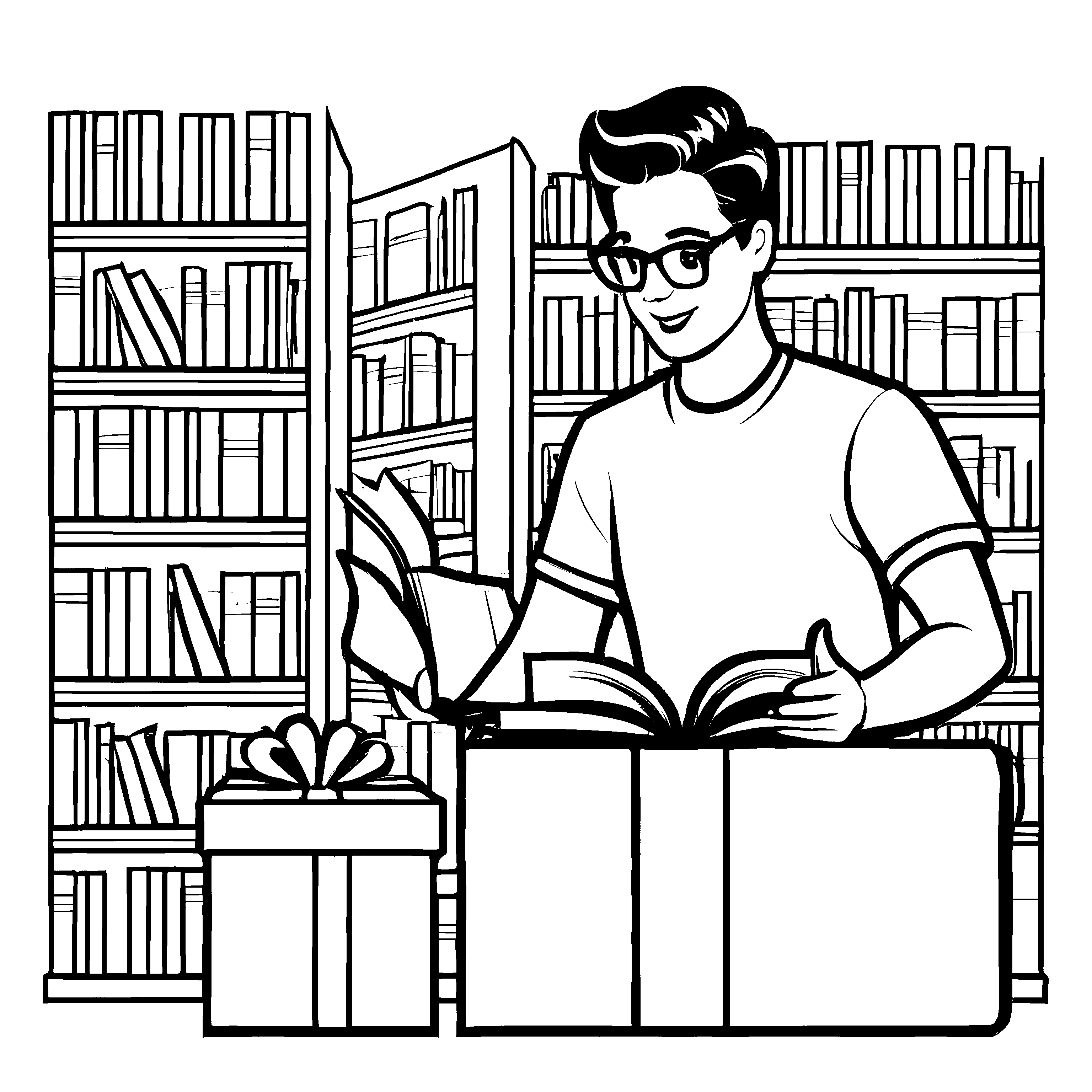 Kindgerechtes Buchverkäufer-Bastelmotiv zum kreativen Gestalten