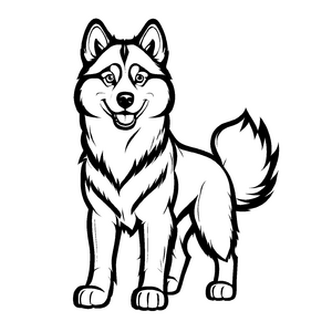 Witziges Huskys-Malbild für kreative Kids