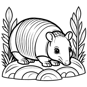 Spannendes Gürteltiere-Malbild für Kinder