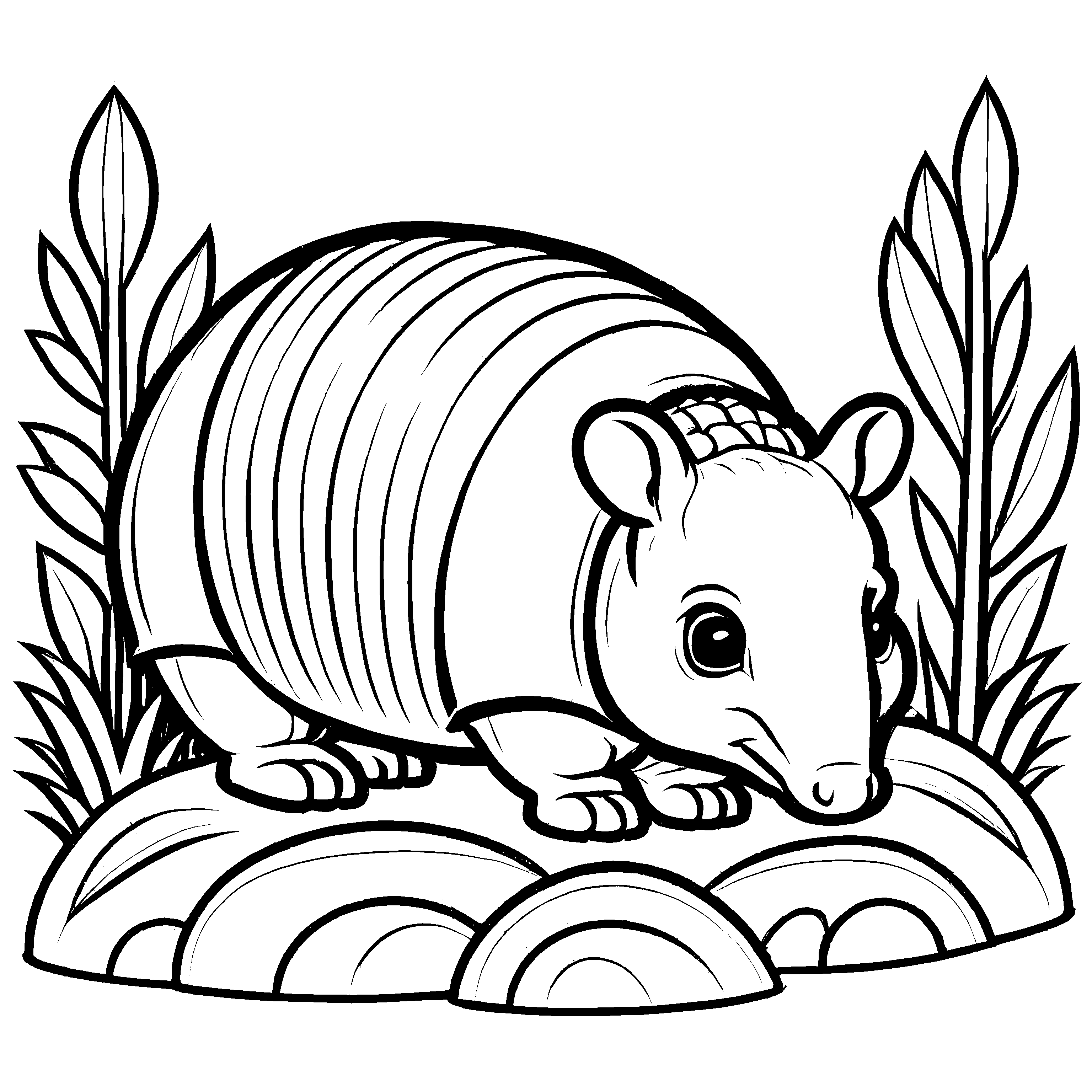 Spannendes Gürteltiere-Malbild für Kinder