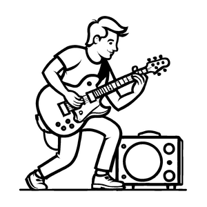 Kreative Rockstars-Ausmalvorlage für Kinder