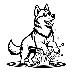 Verspielte Huskys-Malvorlage für die ganze Familie