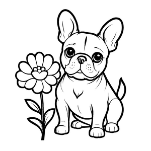 Aufregende Französische Bulldoggen-Ausmalvorlage für kreative Kids