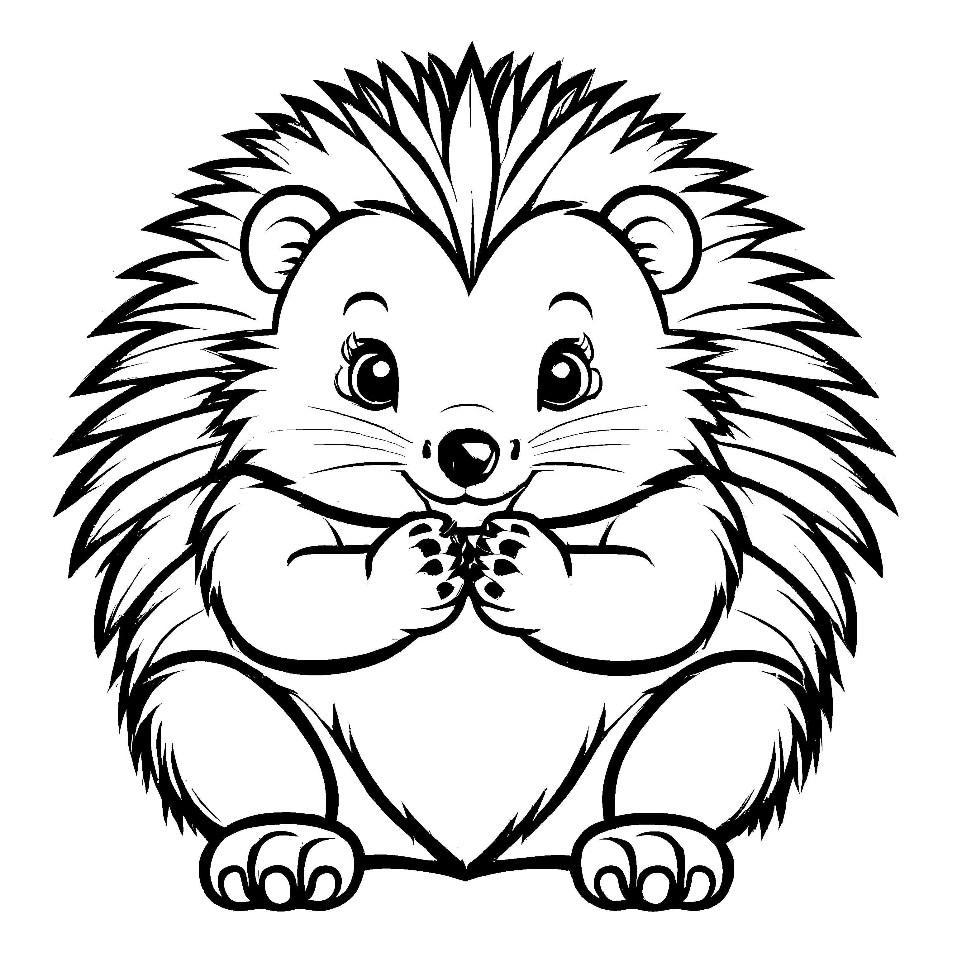 Einzigartiges Stachelschweine-Ausmalbild zum kreativen Gestalten
