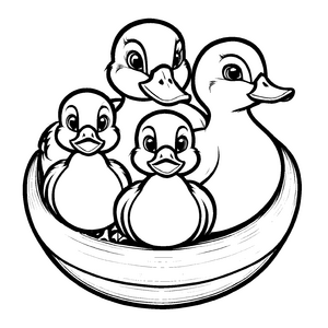 Einfaches Enten-Malbild für kreative Kids