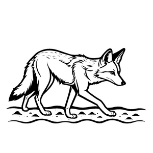 Liebevolle Kojoten-Malvorlage für kleine Künstler
