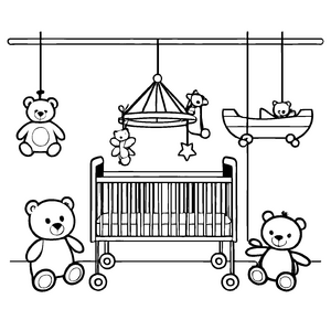 Aufregende Kinderzimmer-Ausmalvorlage zum kreativen Gestalten