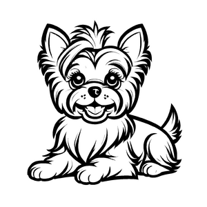 Kreatives Yorckshire Terrier-Ausmalbild für kreative Kids