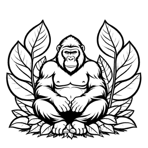 Fantasievolles Gorillas-Malbild für Kinder