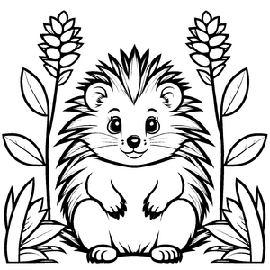 Wunderbares Stachelschweine-Malbild für Groß und Klein