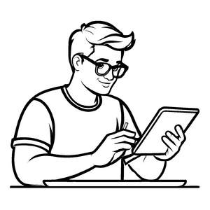 Einfache Softwareentwickler-Ausmalvorlage zum kreativen Gestalten