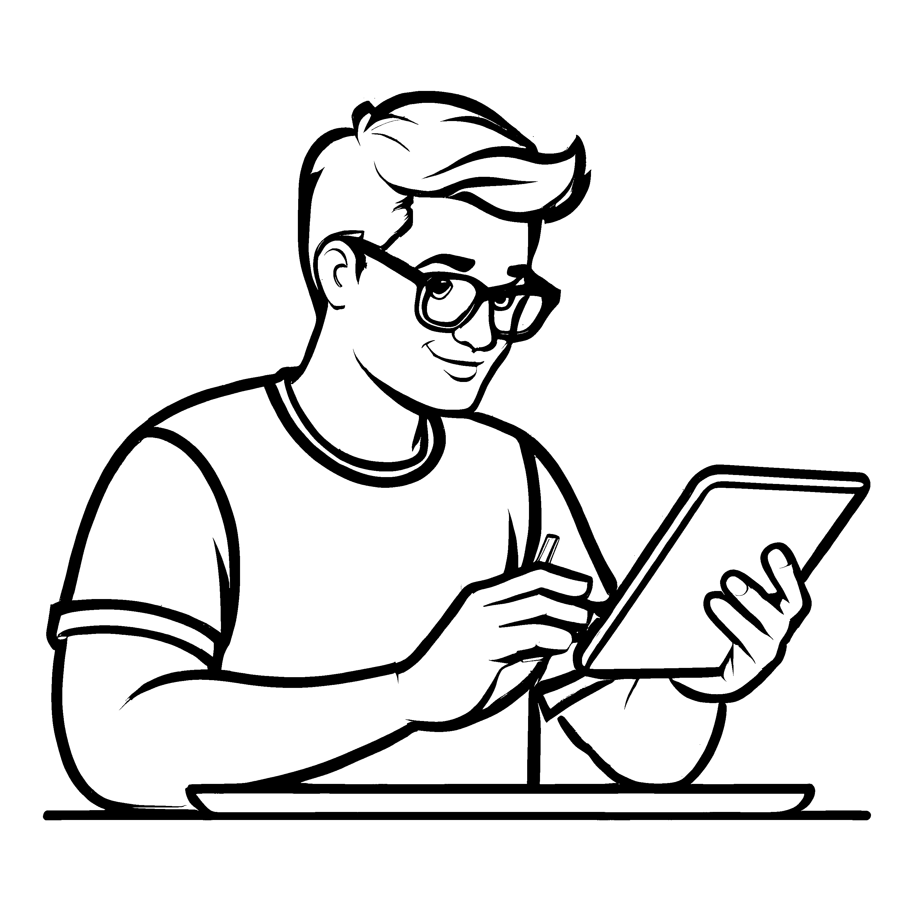 Einfache Softwareentwickler-Ausmalvorlage zum kreativen Gestalten