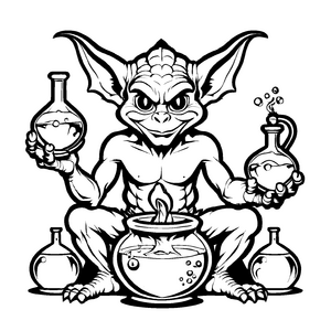 Magisches Goblins-Ausmalbild für Groß und Klein